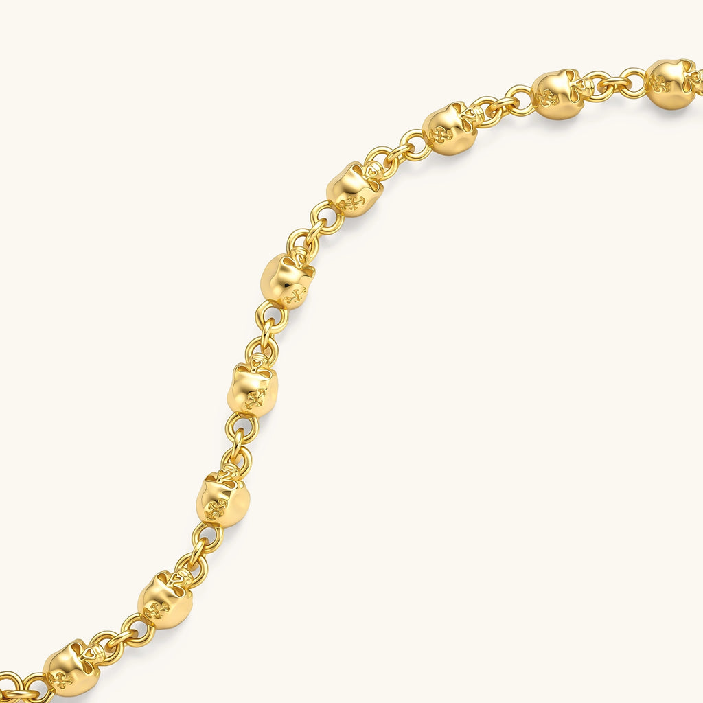 Golden Rolo Skull Link Bracelet | 3EyeJewEls