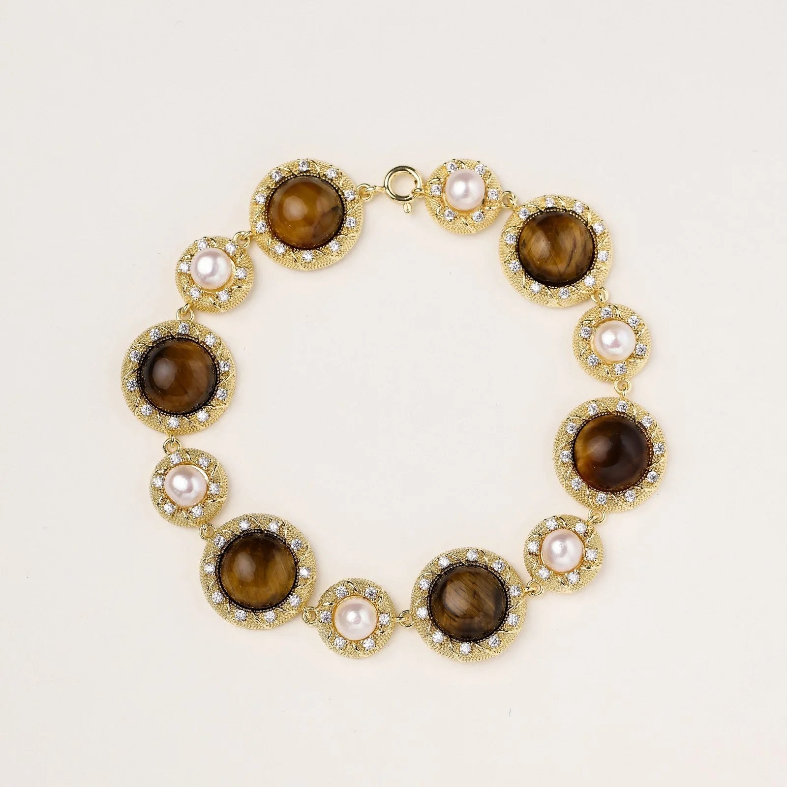 Tiger's Eye Pearl Wisdom Bracelet