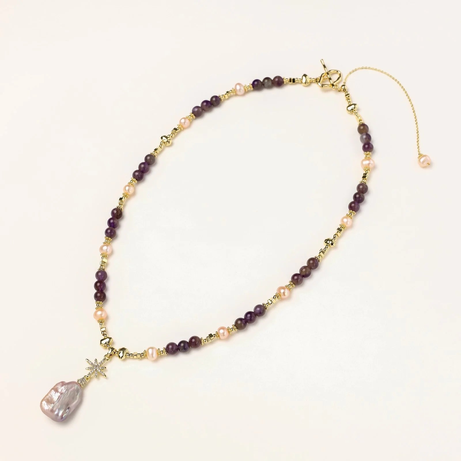 Celestial Amethyst Pearl Necklace