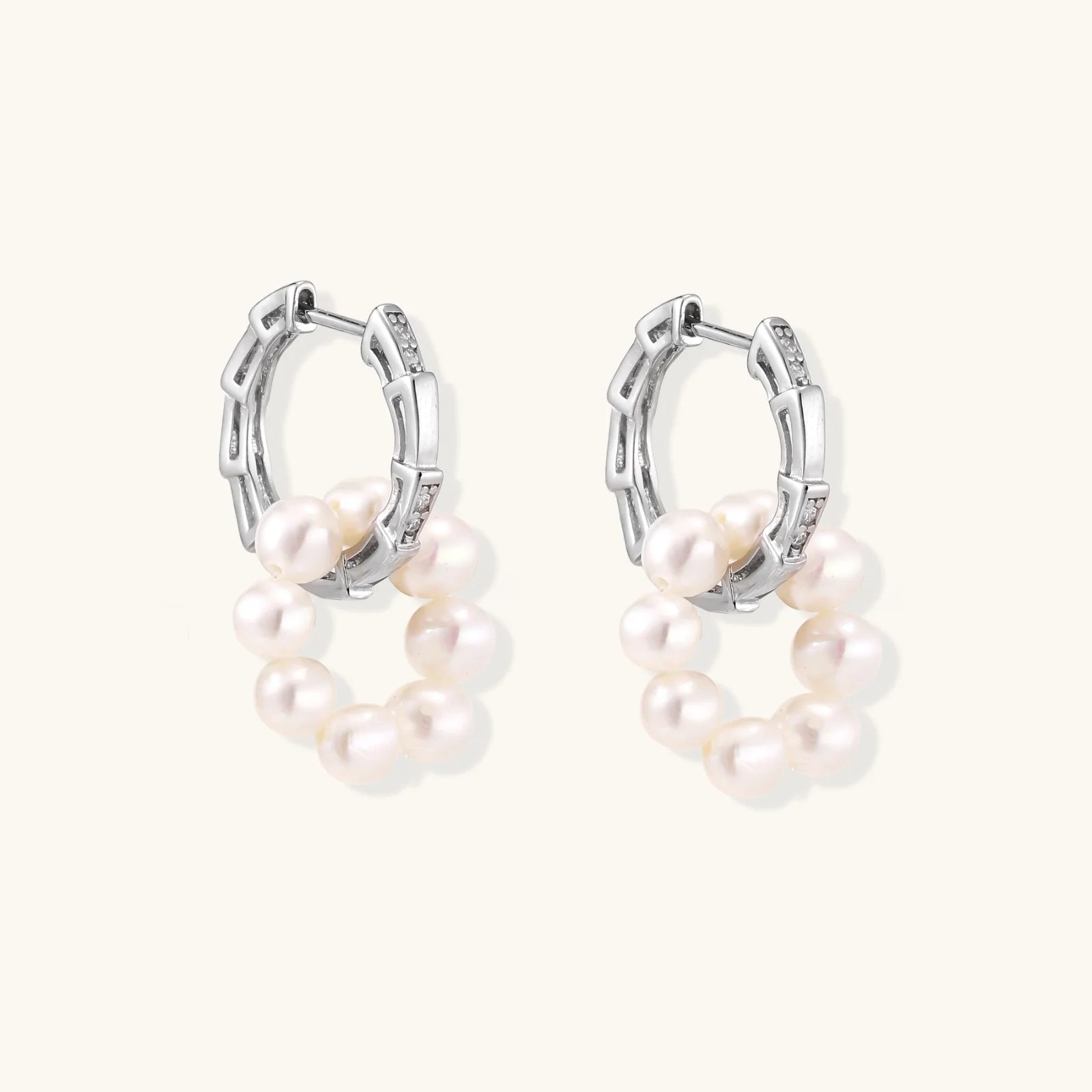 Pearl Cluster Huggie Hoops