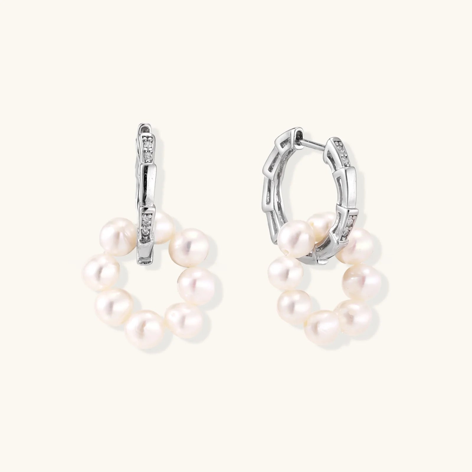 Pearl Cluster Huggie Hoops