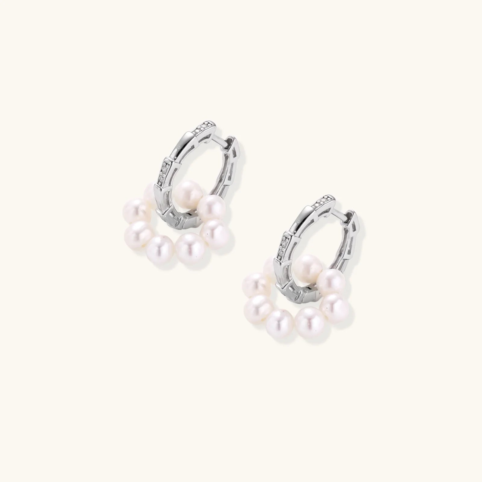 Pearl Cluster Huggie Hoops