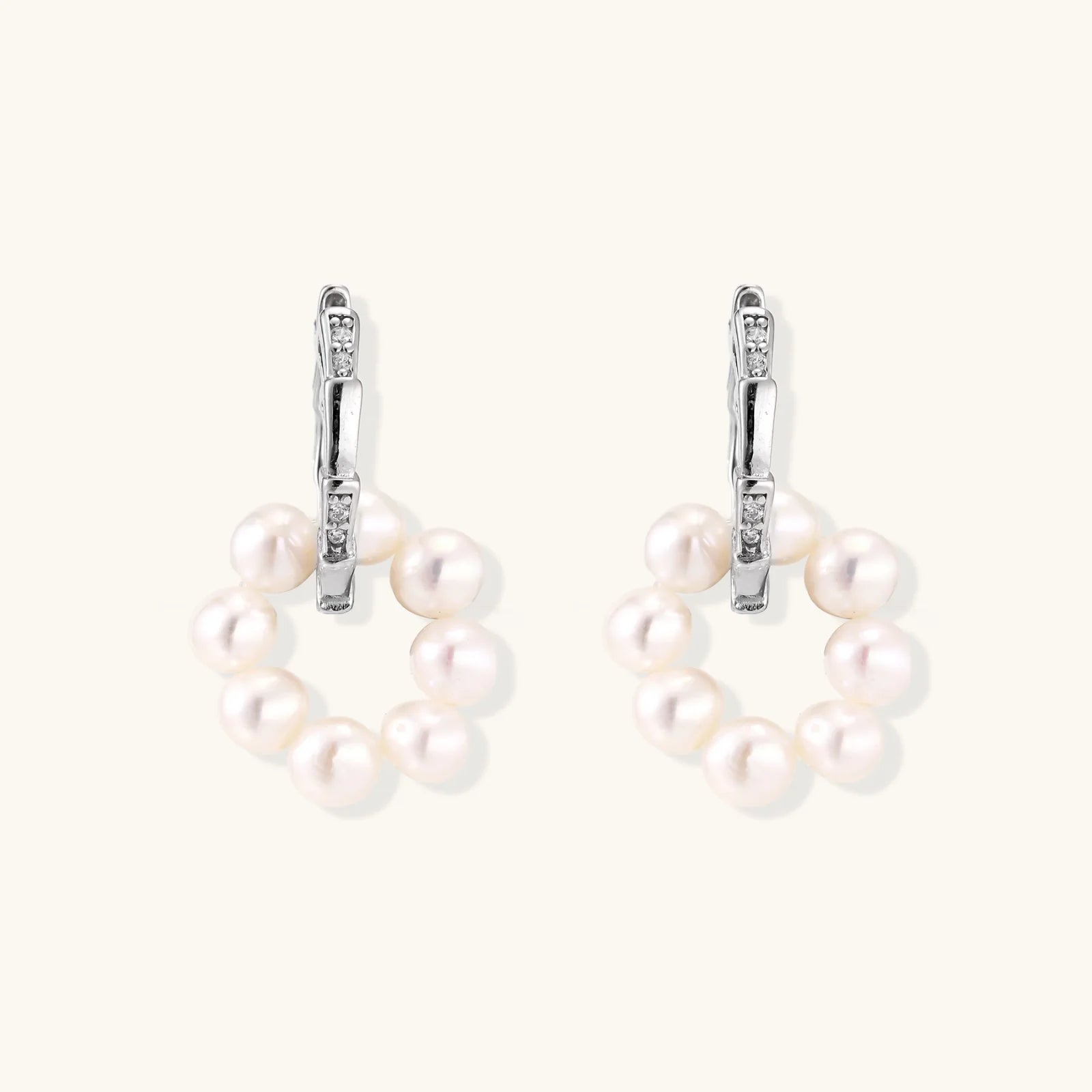 Pearl Cluster Huggie Hoops