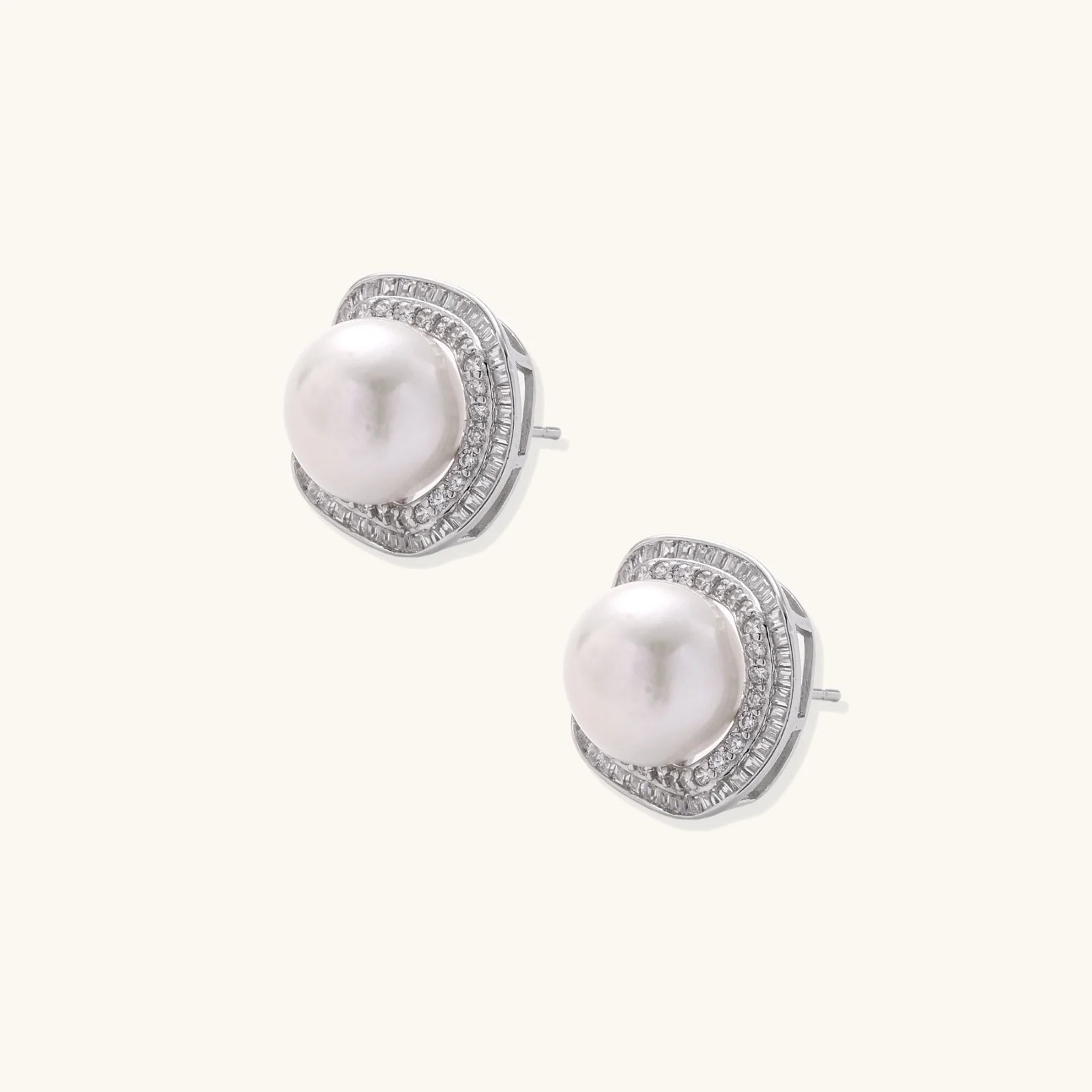 Halo Pearl Studs