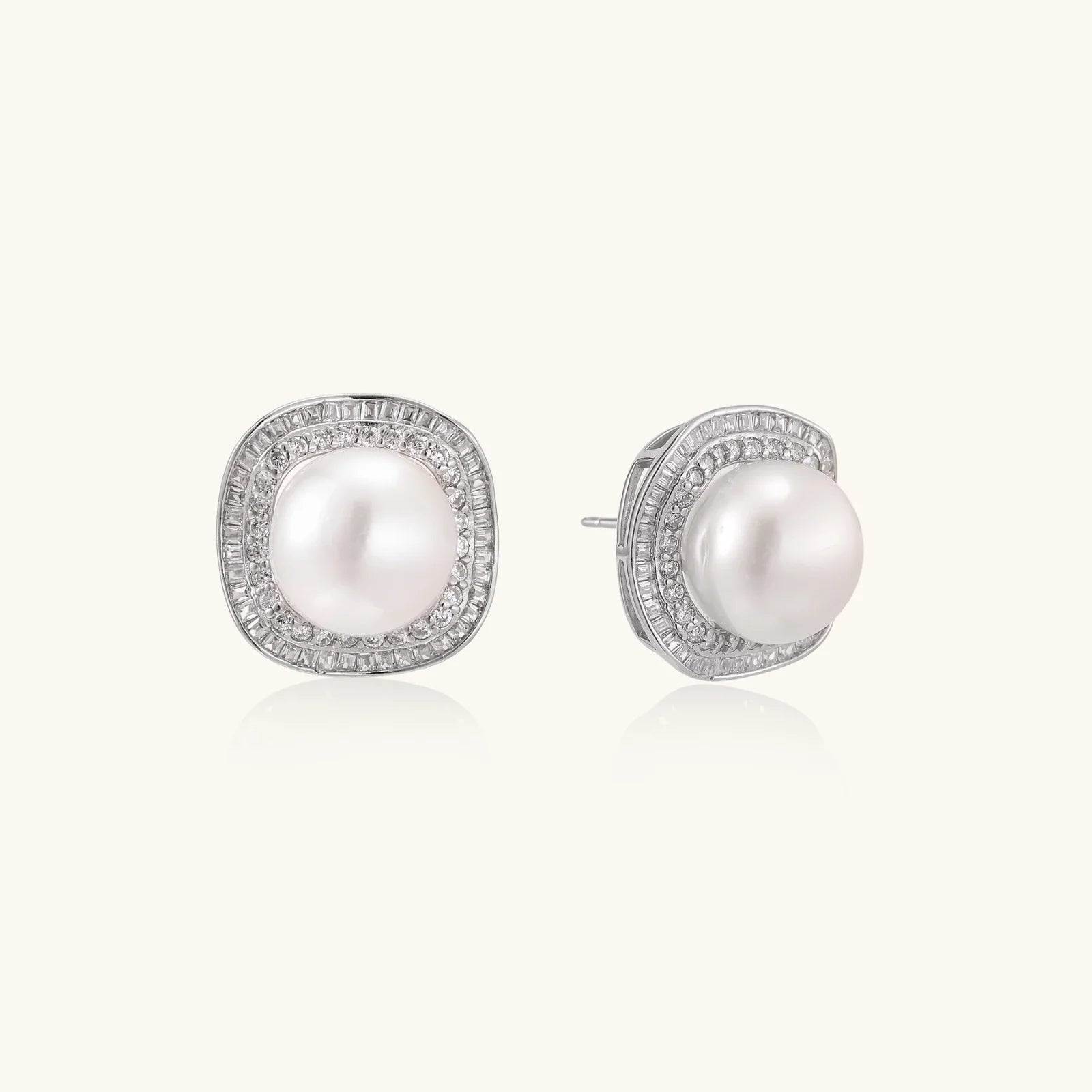 Halo Pearl Studs