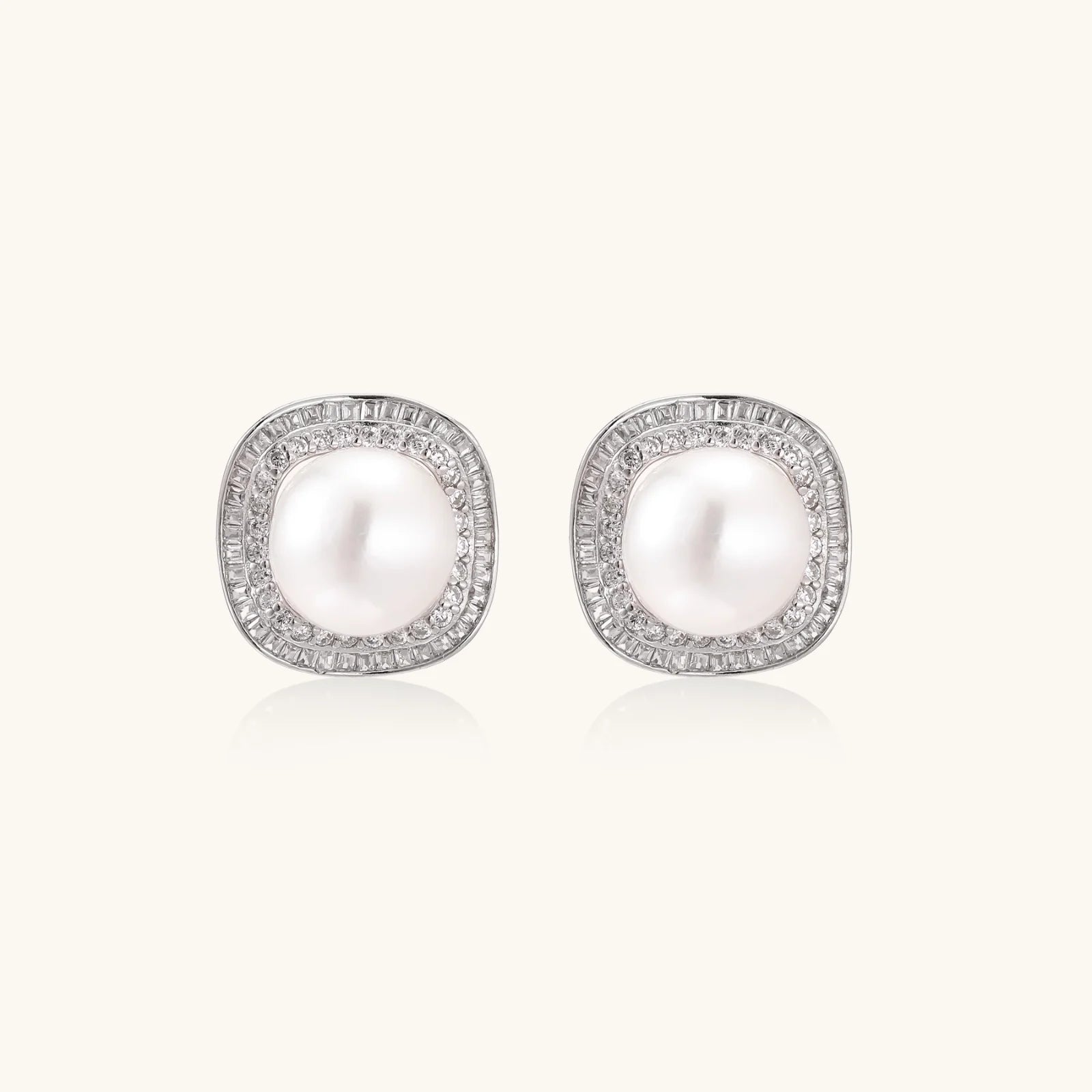 Halo Pearl Studs
