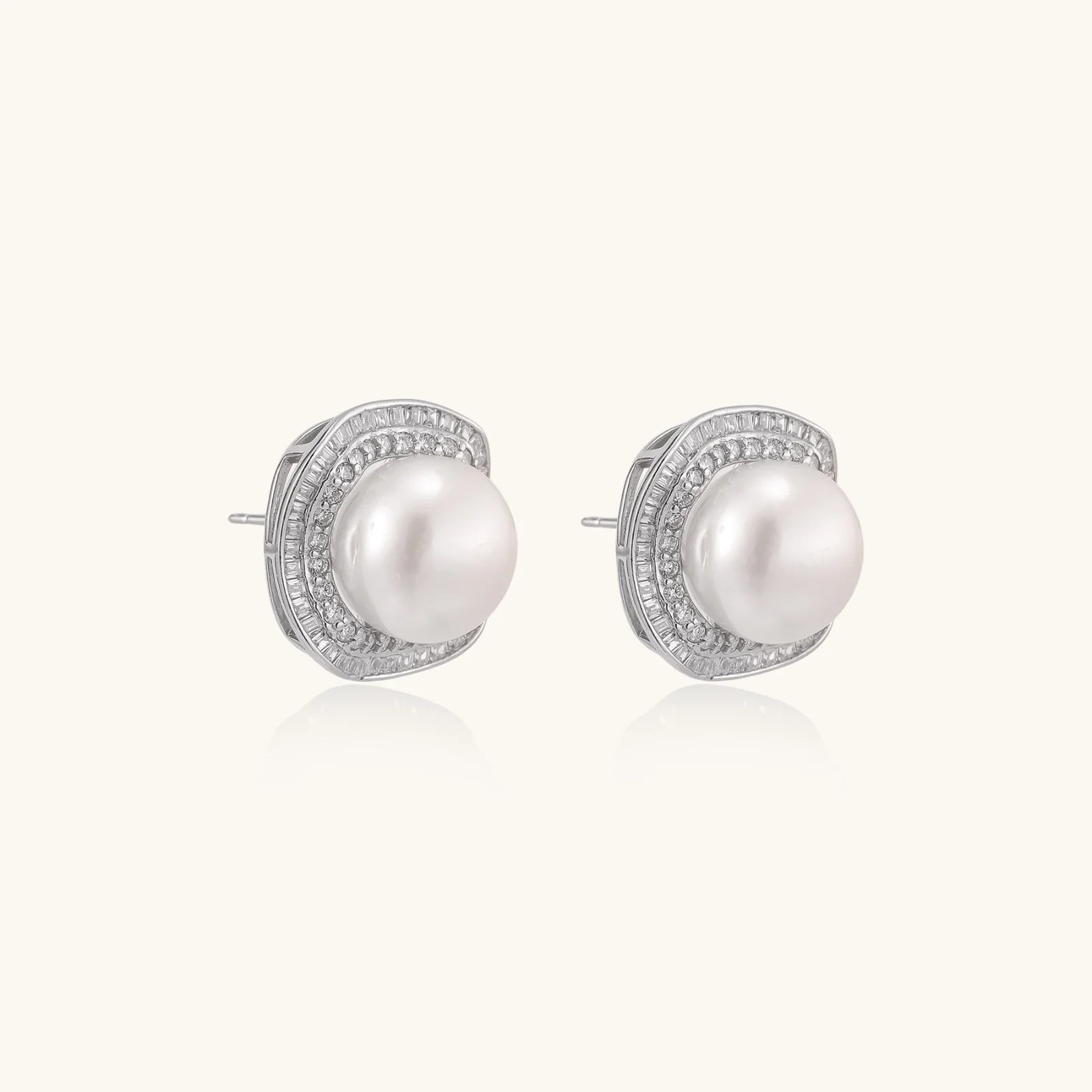 Halo Pearl Studs
