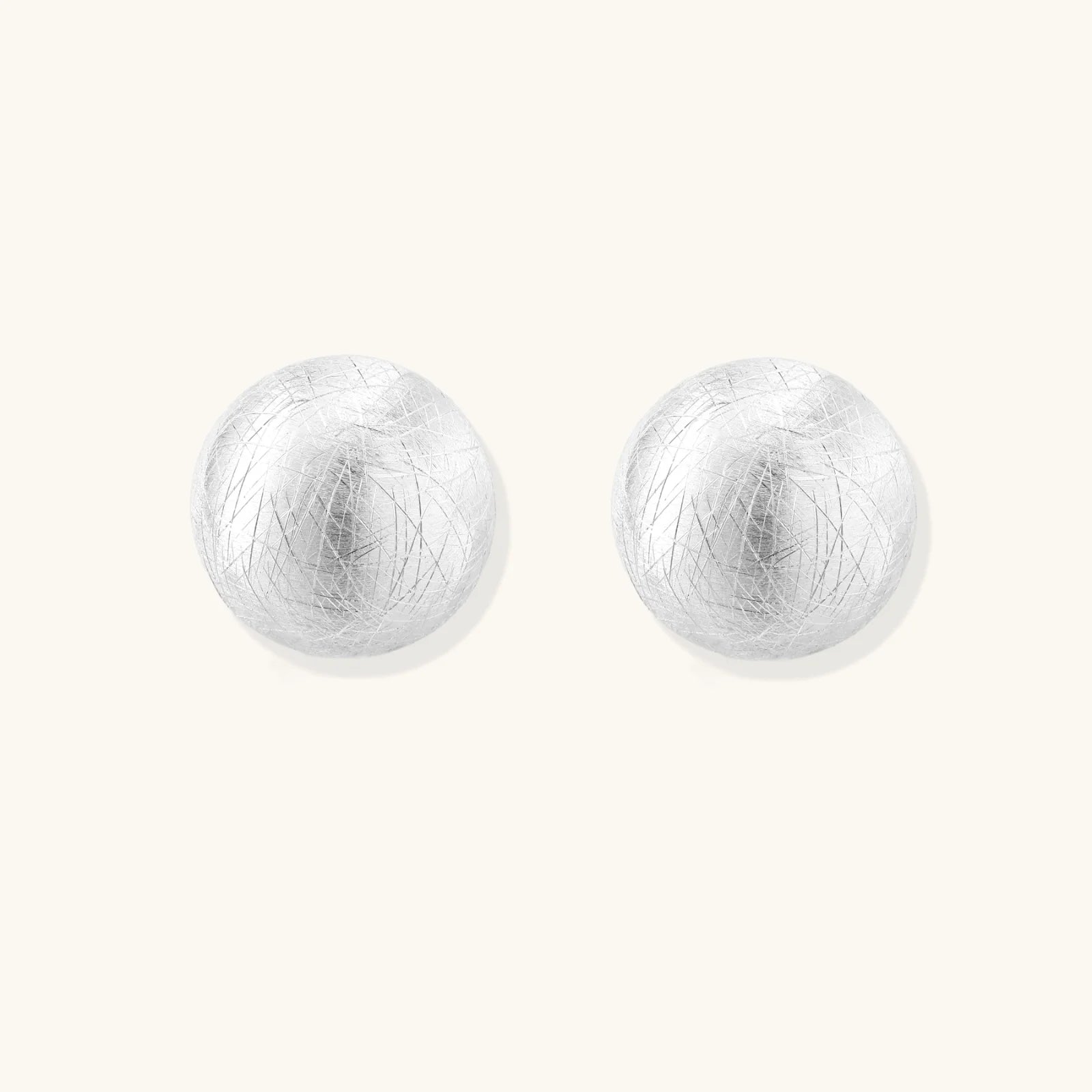Brushed Silver Dome Earrings