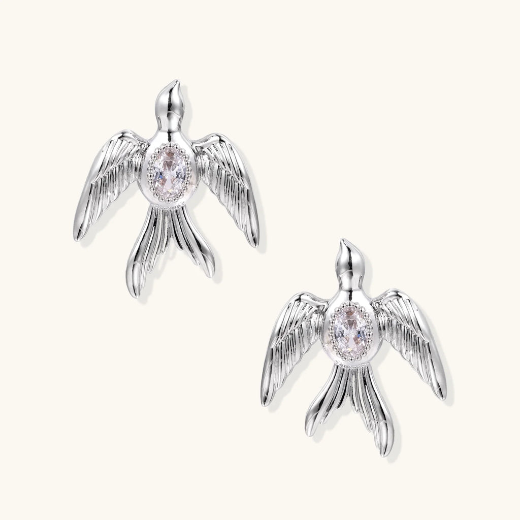 Silver Phoenix Studs
