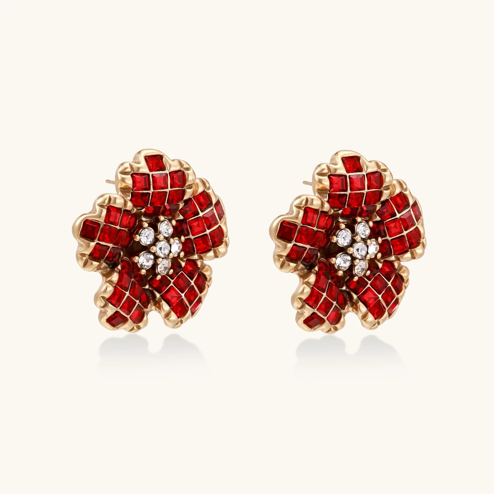 Ruby Bloom Stud Earrings