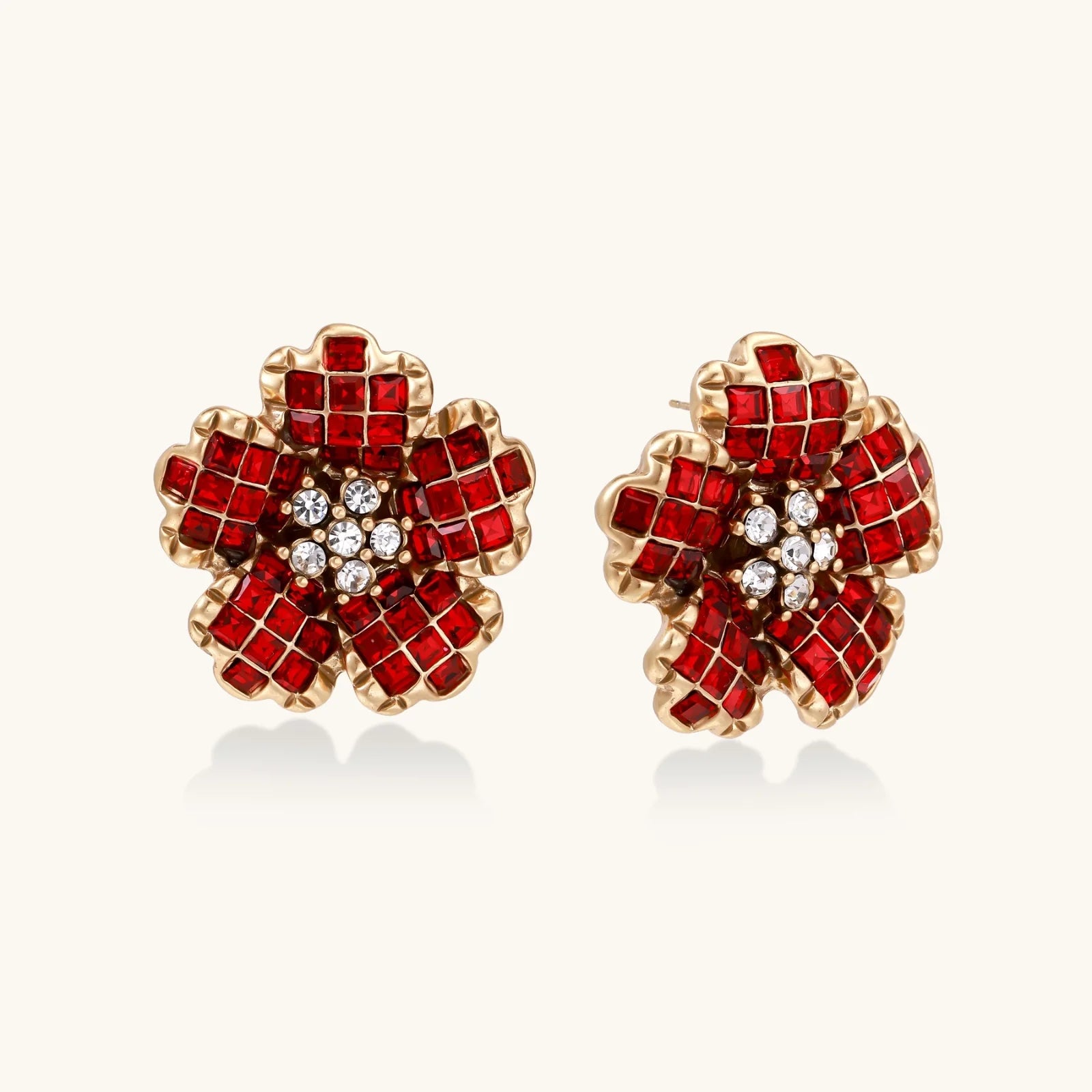 Ruby Bloom Stud Earrings