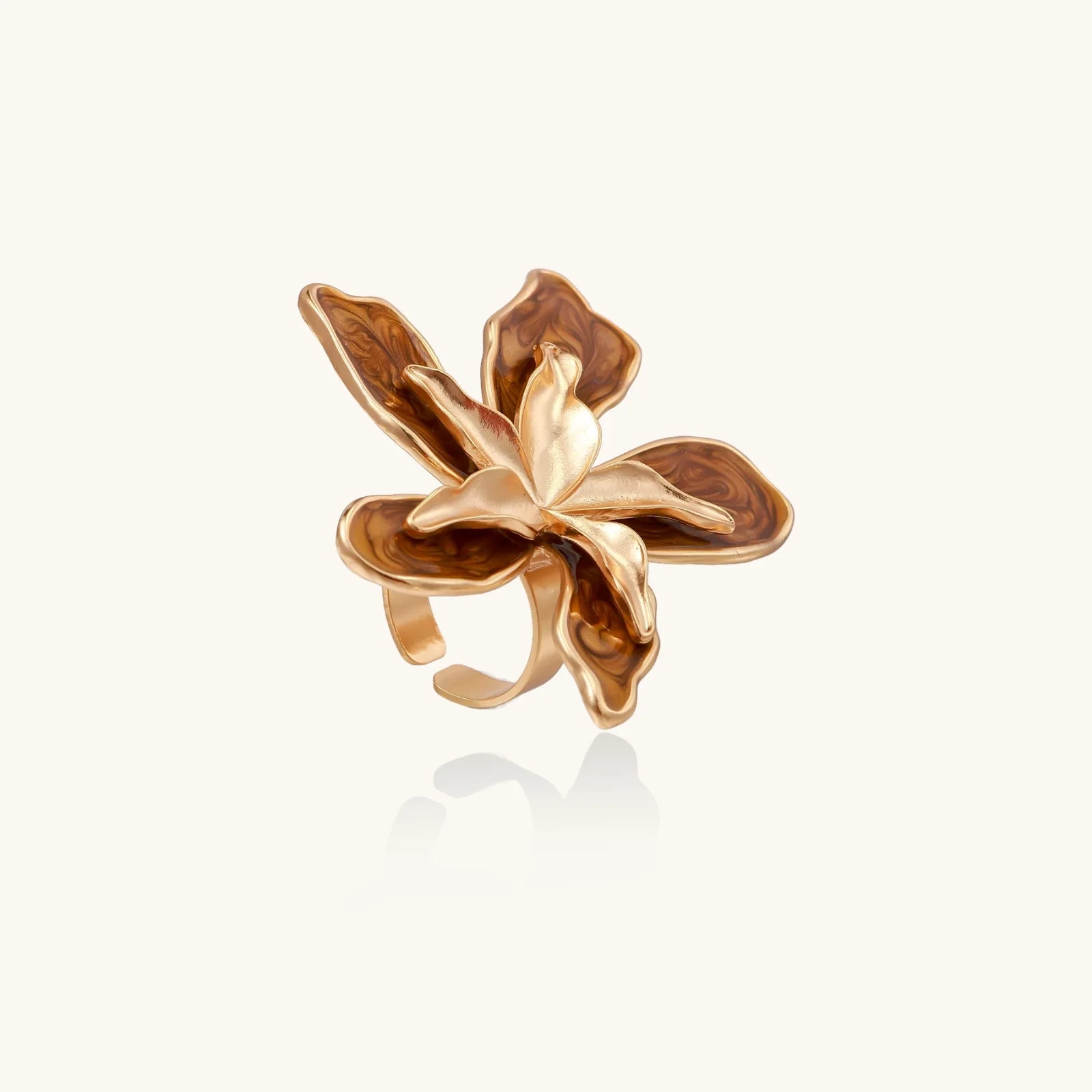 Golden Bloom Statement Ring