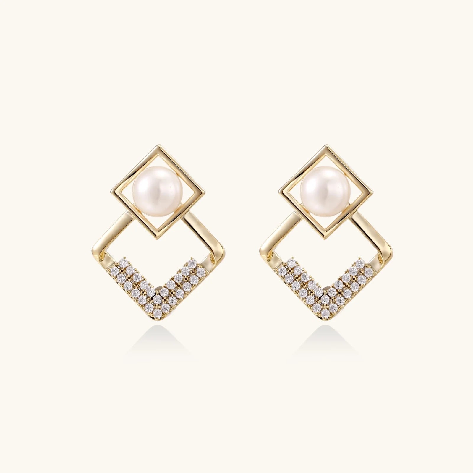 Pearl Geometry Earrings