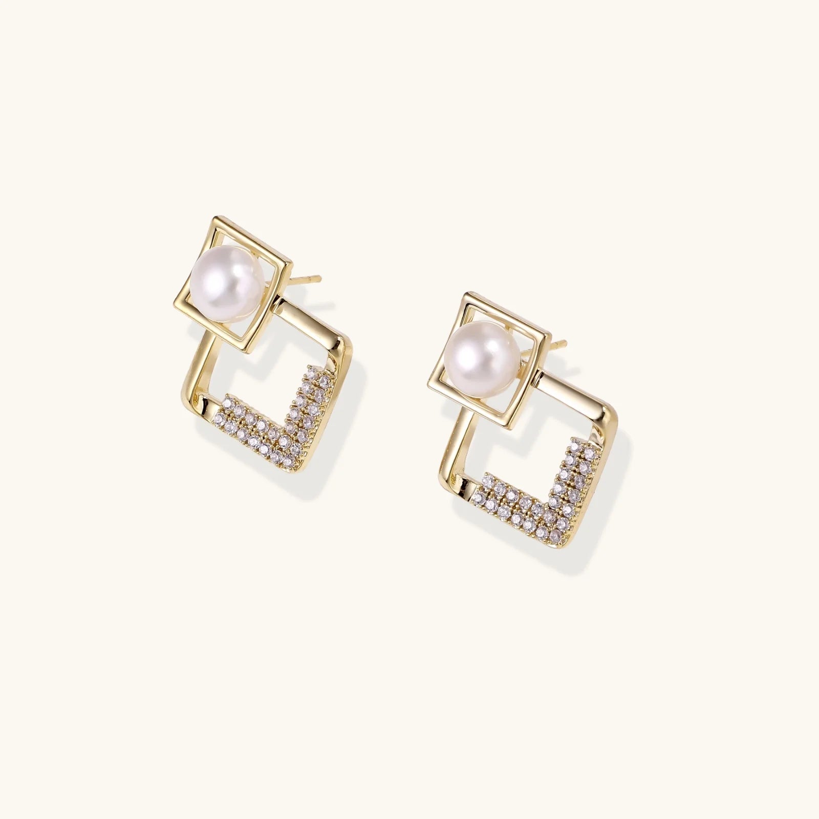 Pearl Geometry Earrings