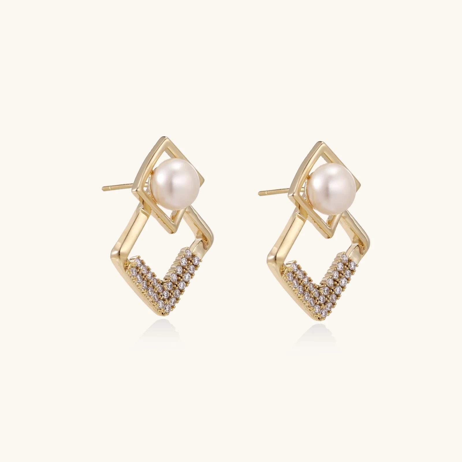 Pearl Geometry Earrings