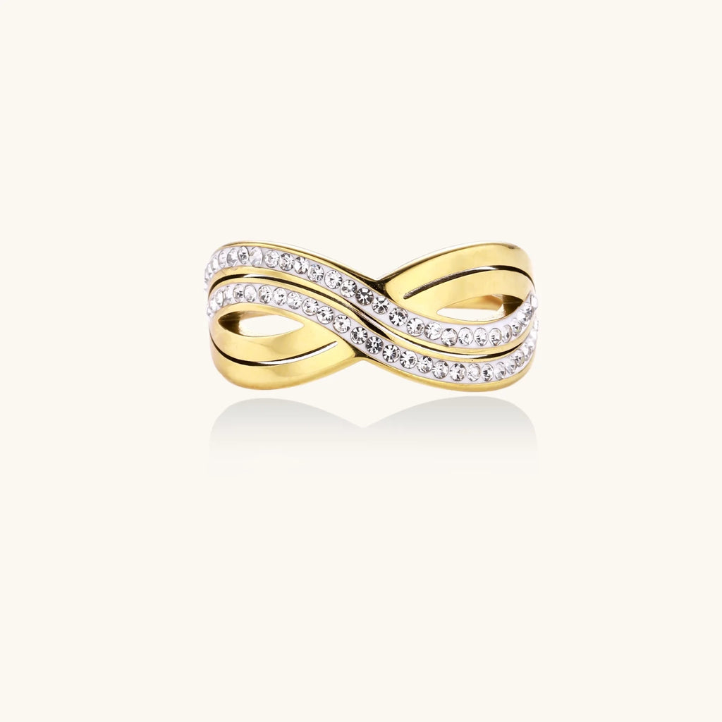 Golden Wave Flow Ring