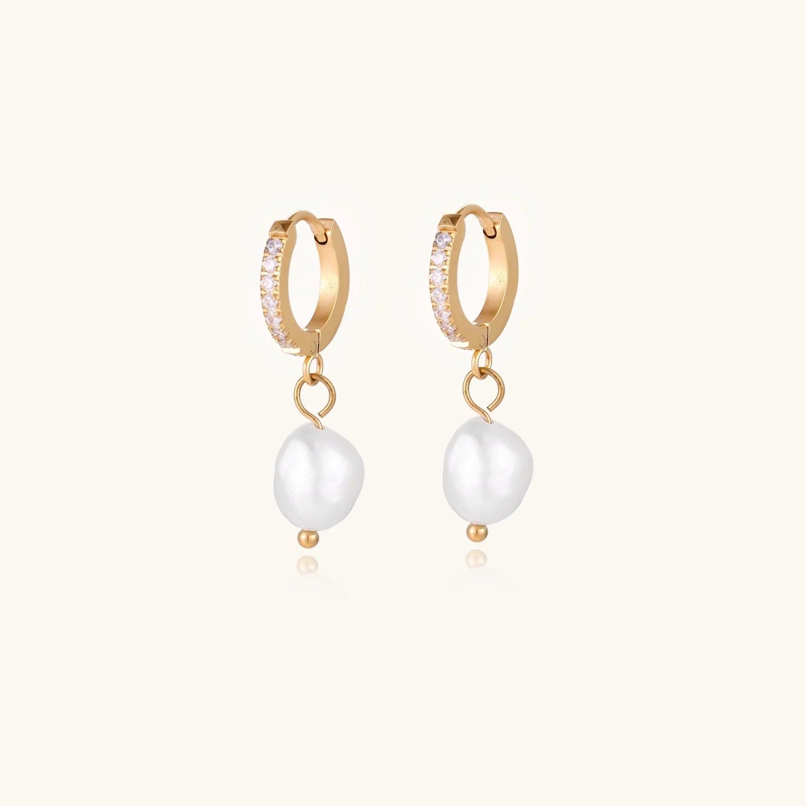 Pearl Drop Hoops