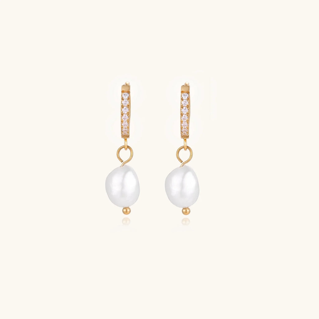 Pearl Drop Hoops
