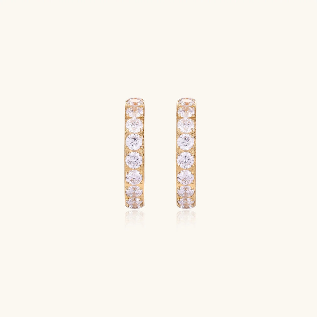 Crystal Pearl Hoops