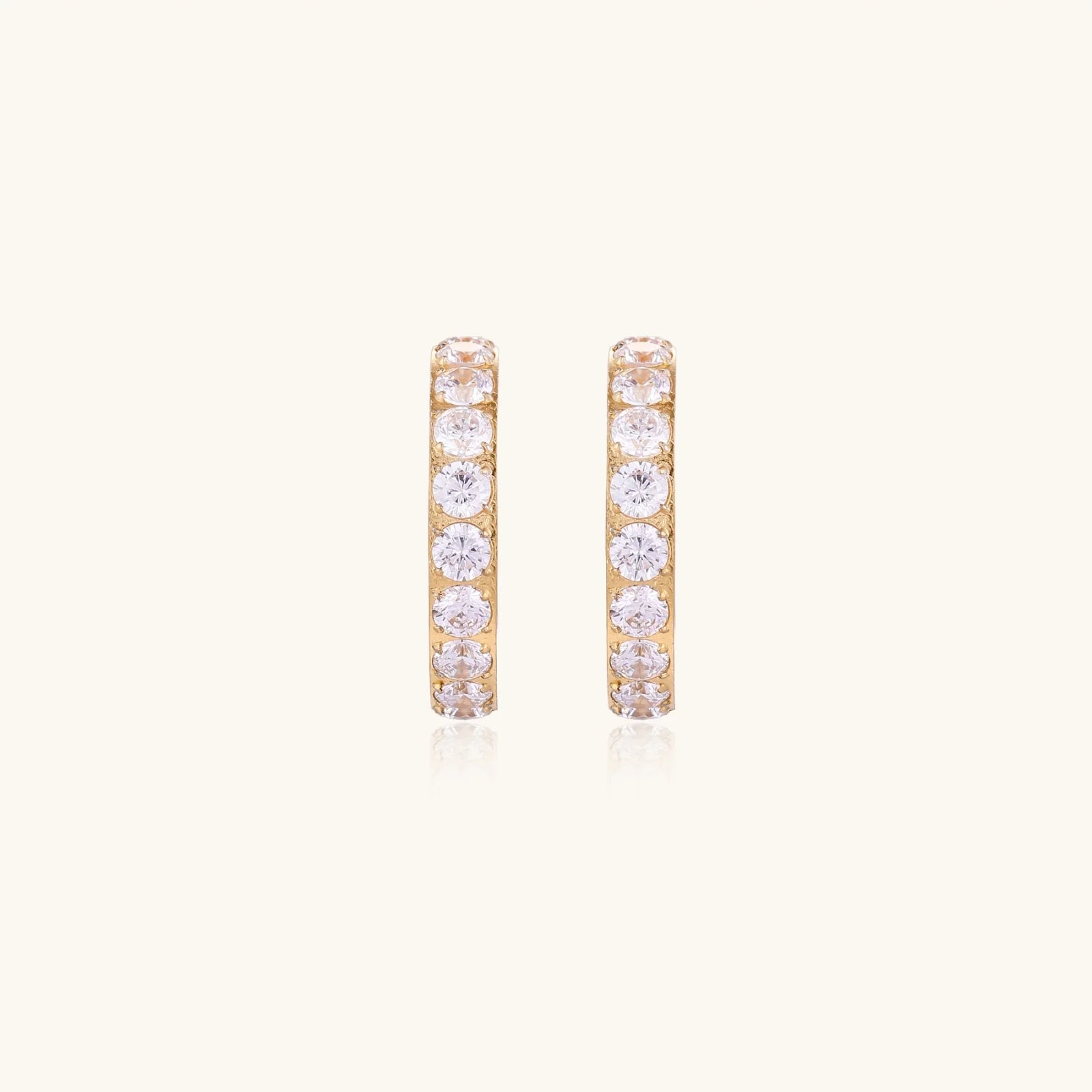 Crystal Pearl Hoops