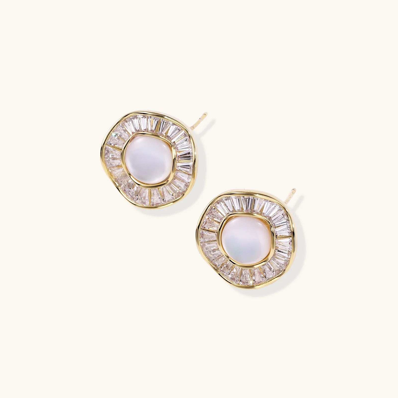 Sunburst Pearl Stud Earrings