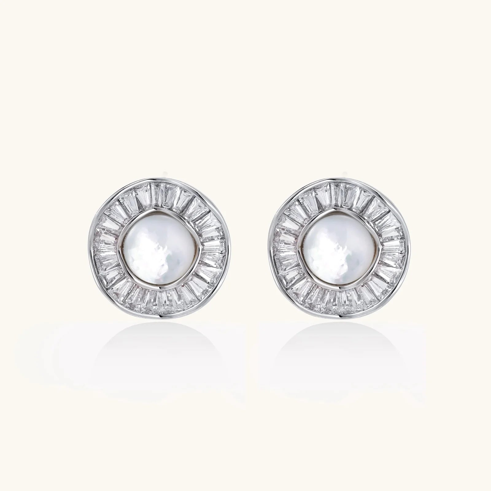 Sunburst Pearl Stud Earrings