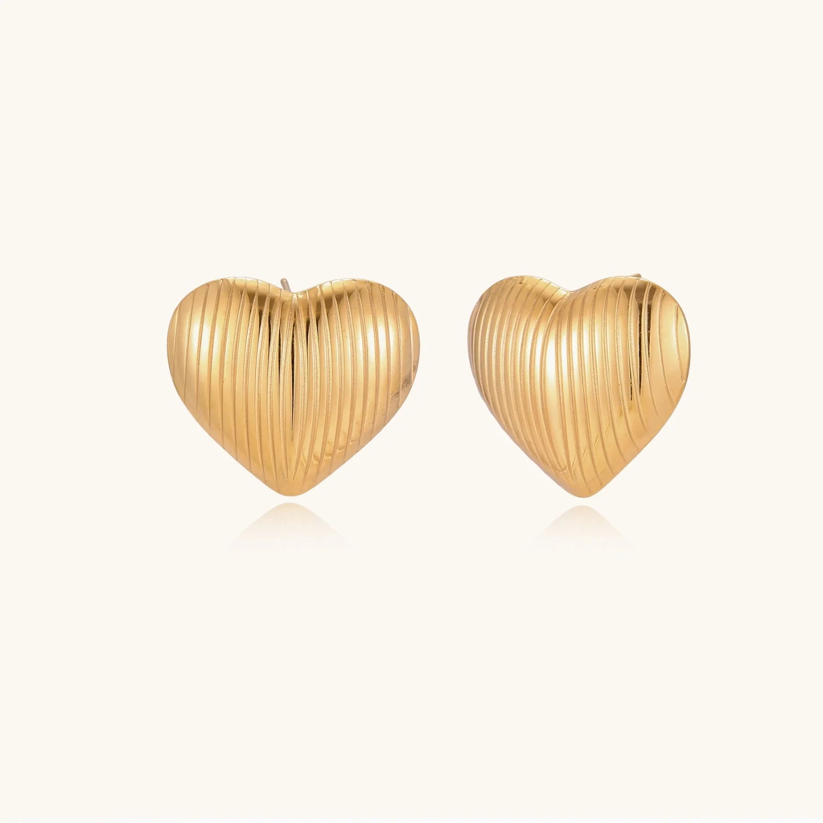 Textured Heart Stud Earrings