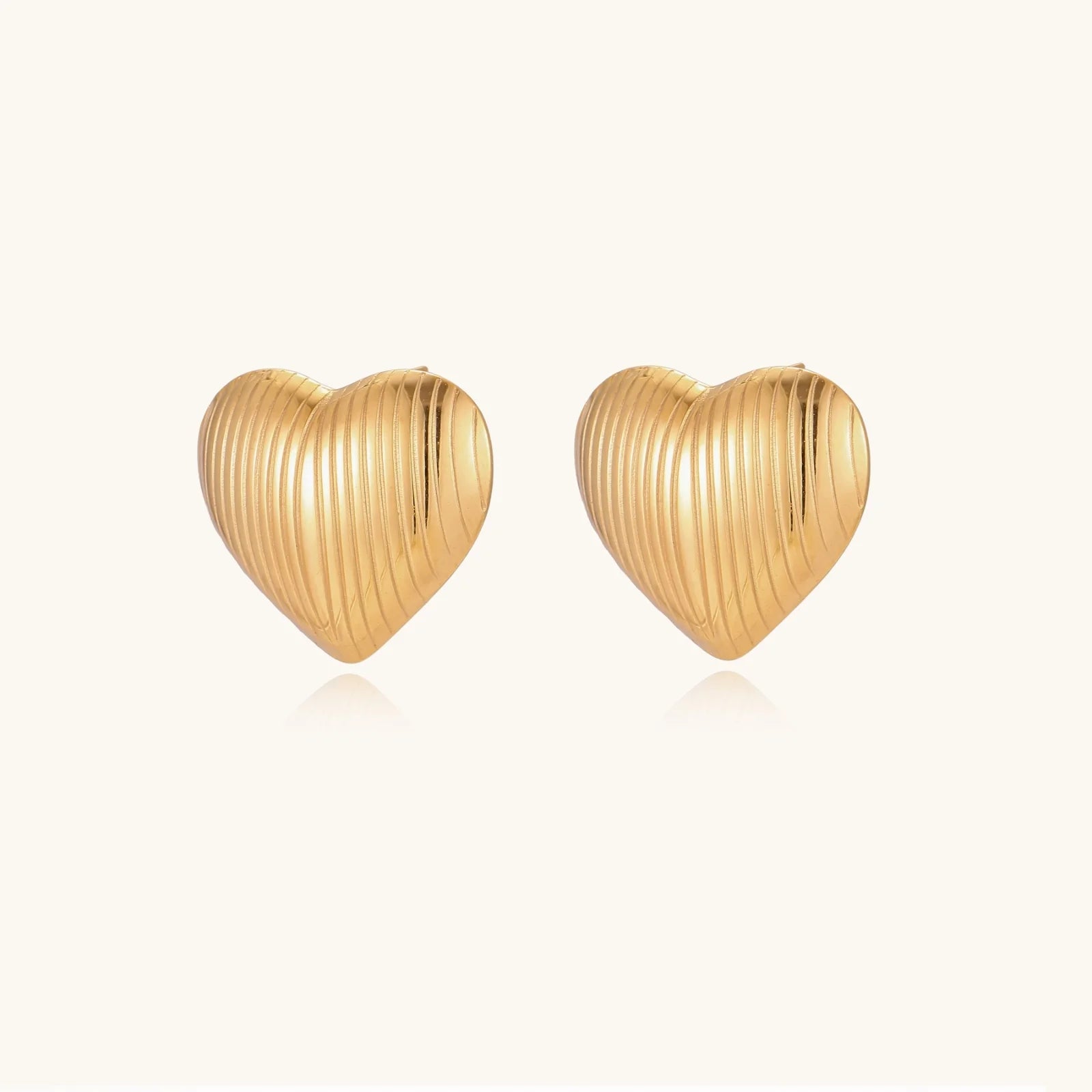 Textured Heart Stud Earrings