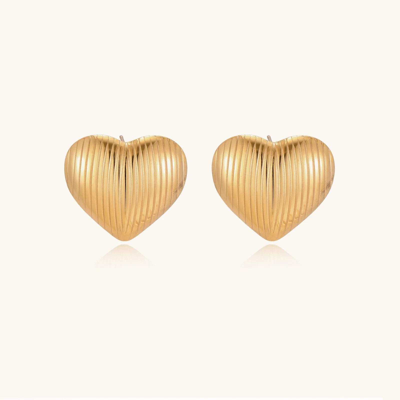 Textured Heart Stud Earrings