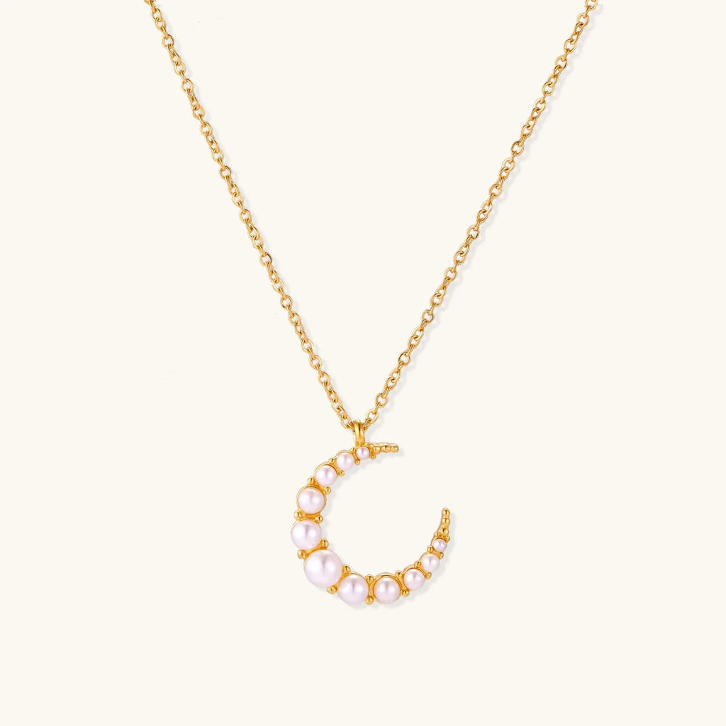 Luna Pearl Crescent Necklace