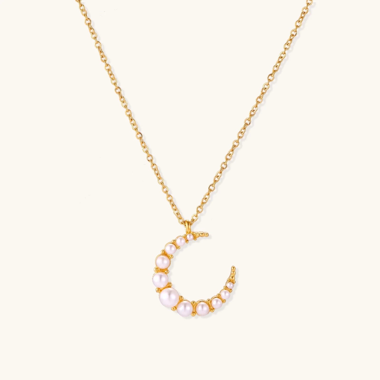 Luna Pearl Crescent Necklace