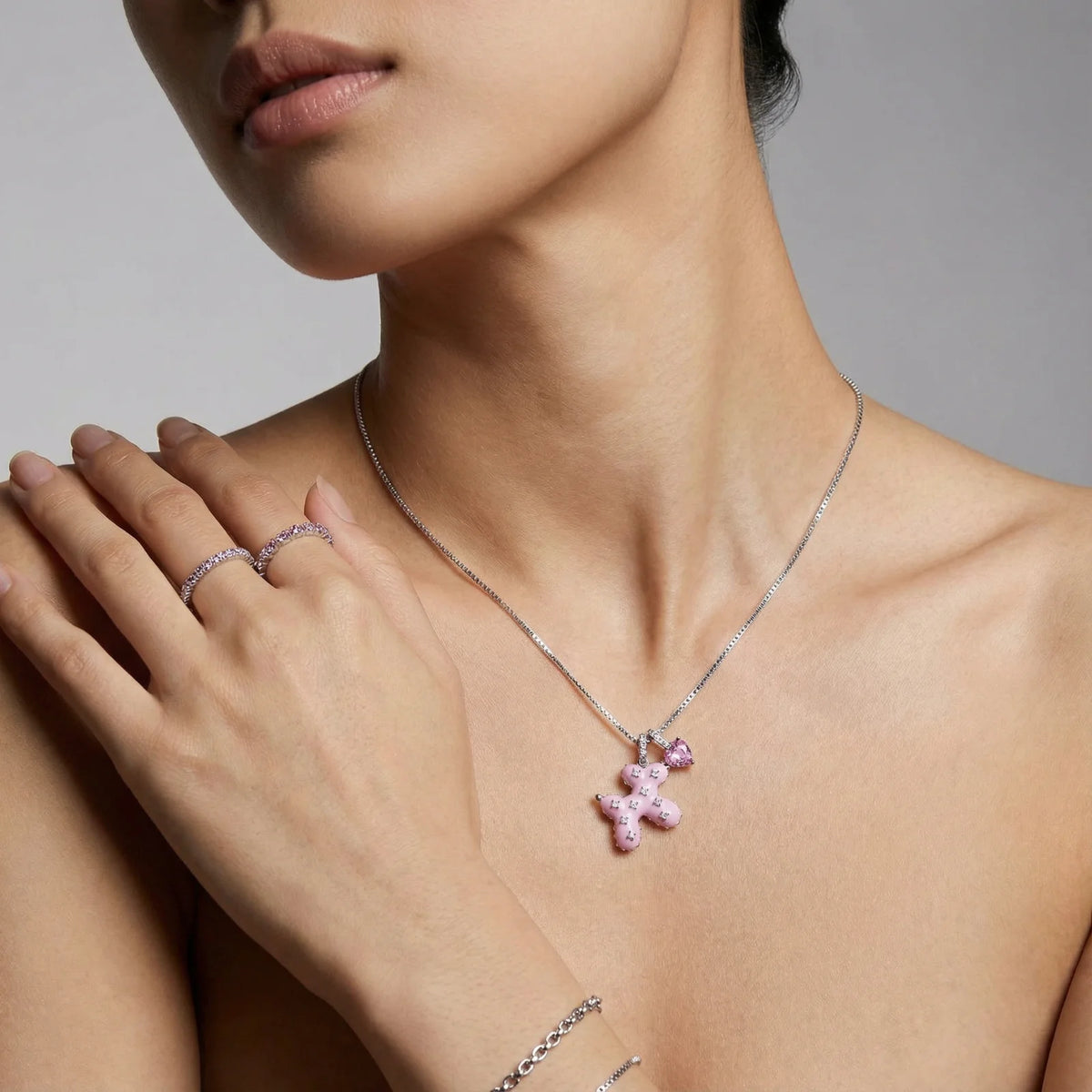 Pink Cross Heart Necklace | 3EyeJewEls