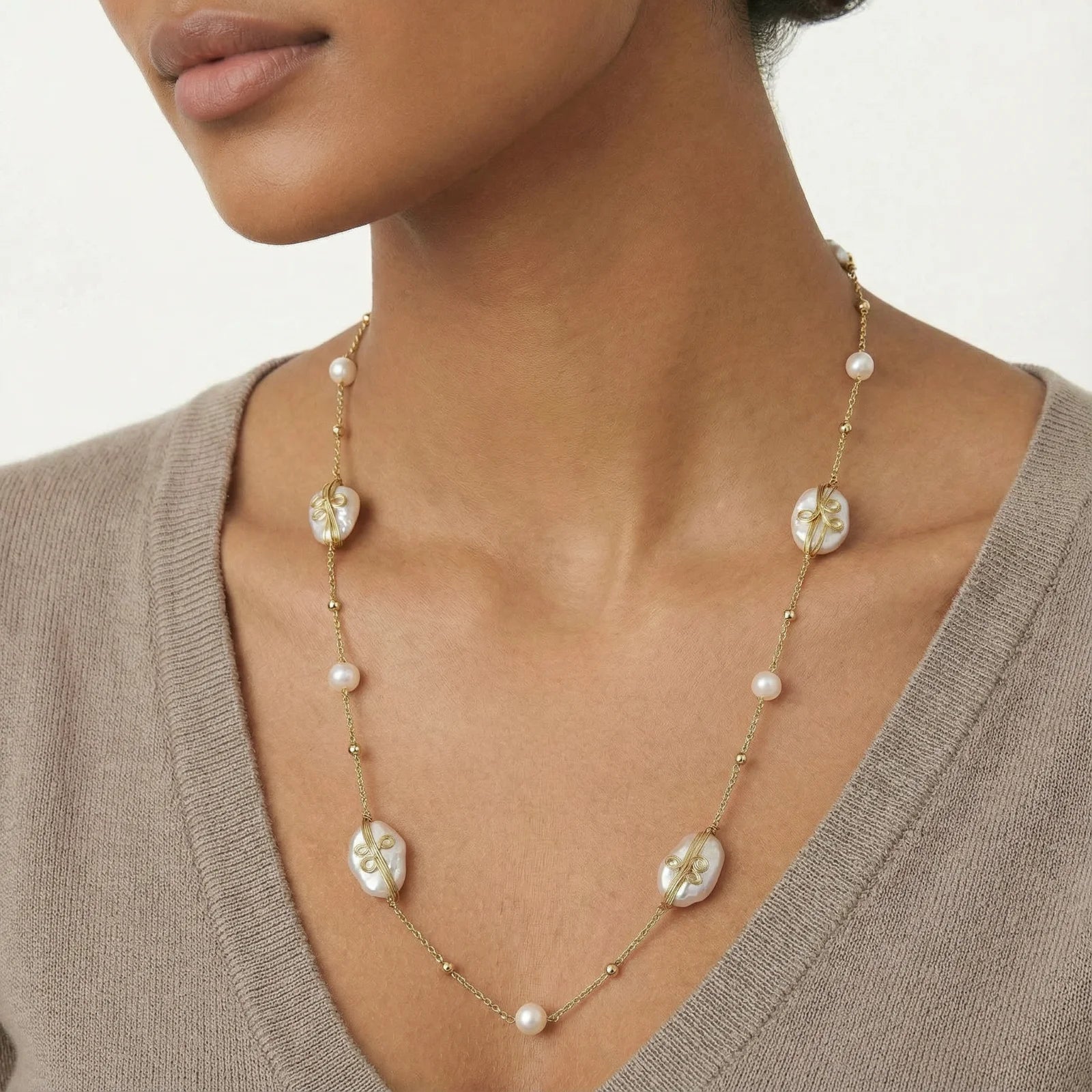 Baroque Pearl Garden Necklace