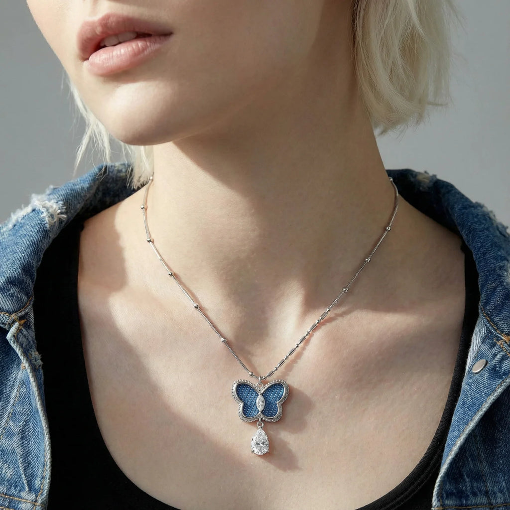 Azure Dream Butterfly Necklace | 3EyeJewEls