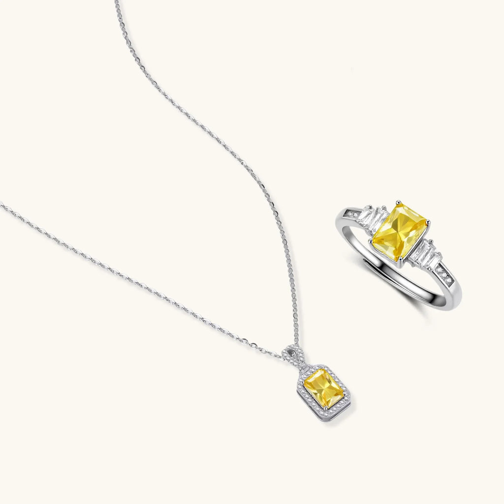 Golden Radiance Moissanite Set | 3EyeJewEls