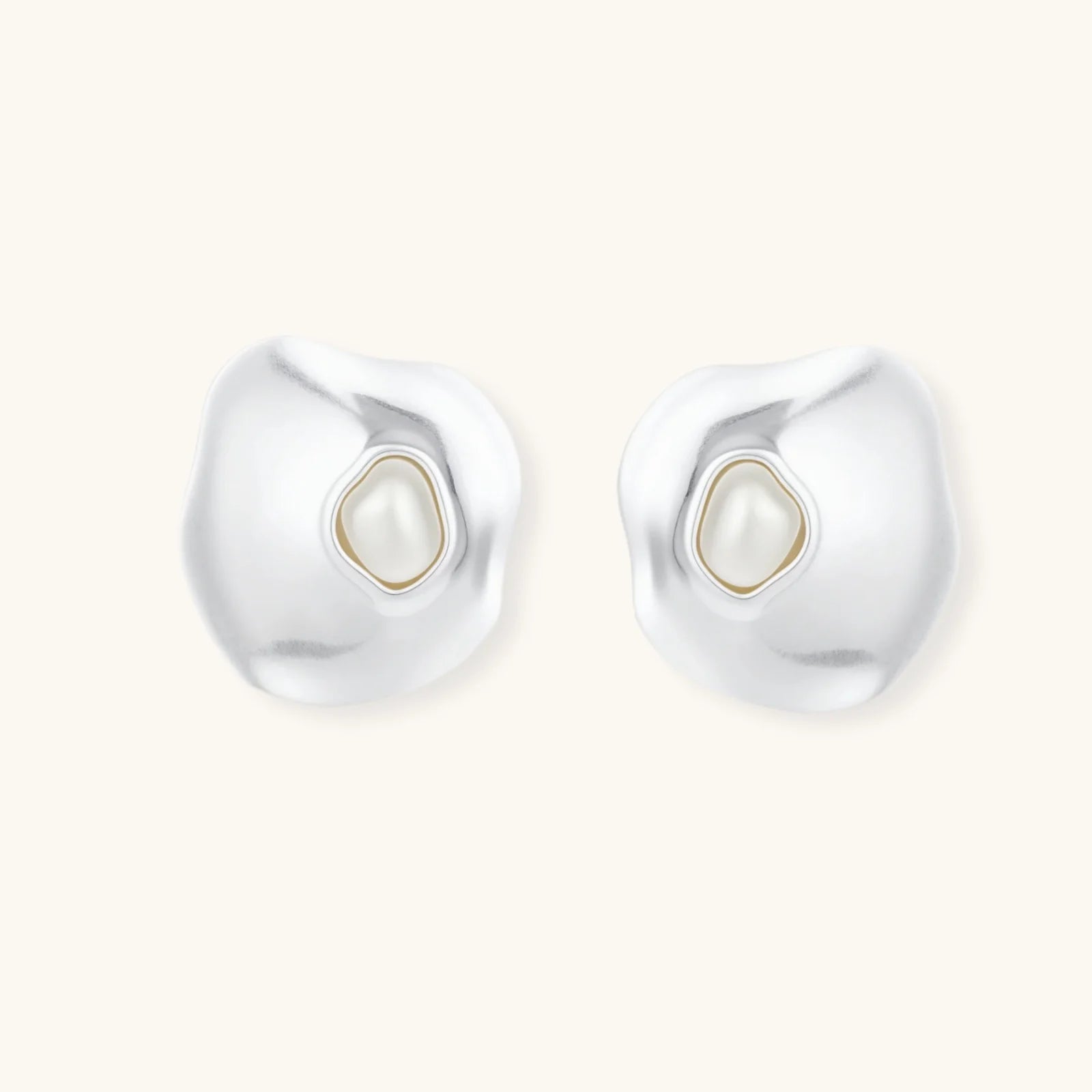 Fluid Form Pearl Studs