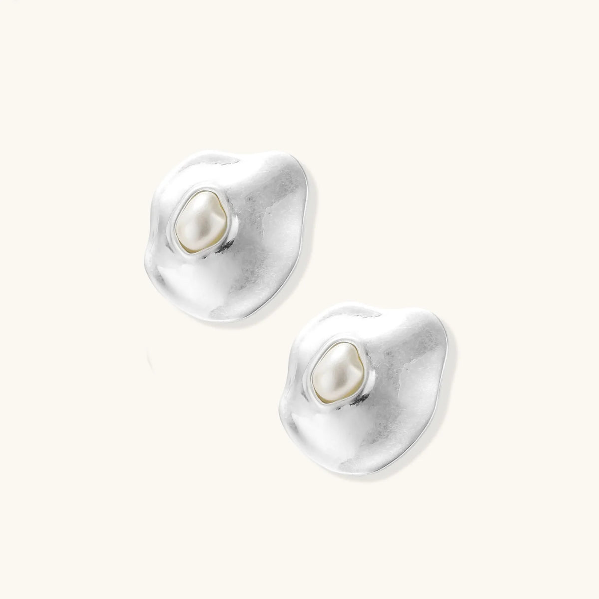 Fluid Form Pearl Studs | 3EyeJewEls