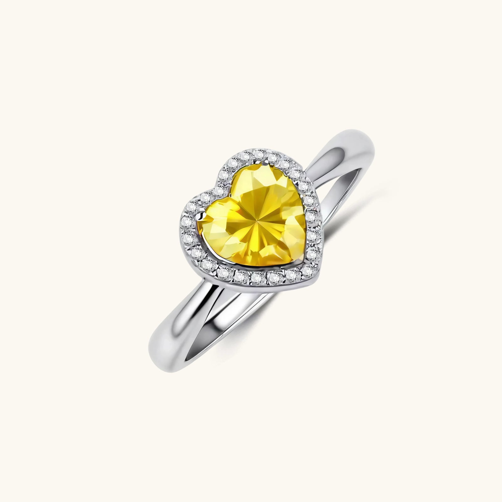 Golden Heart Halo Ring