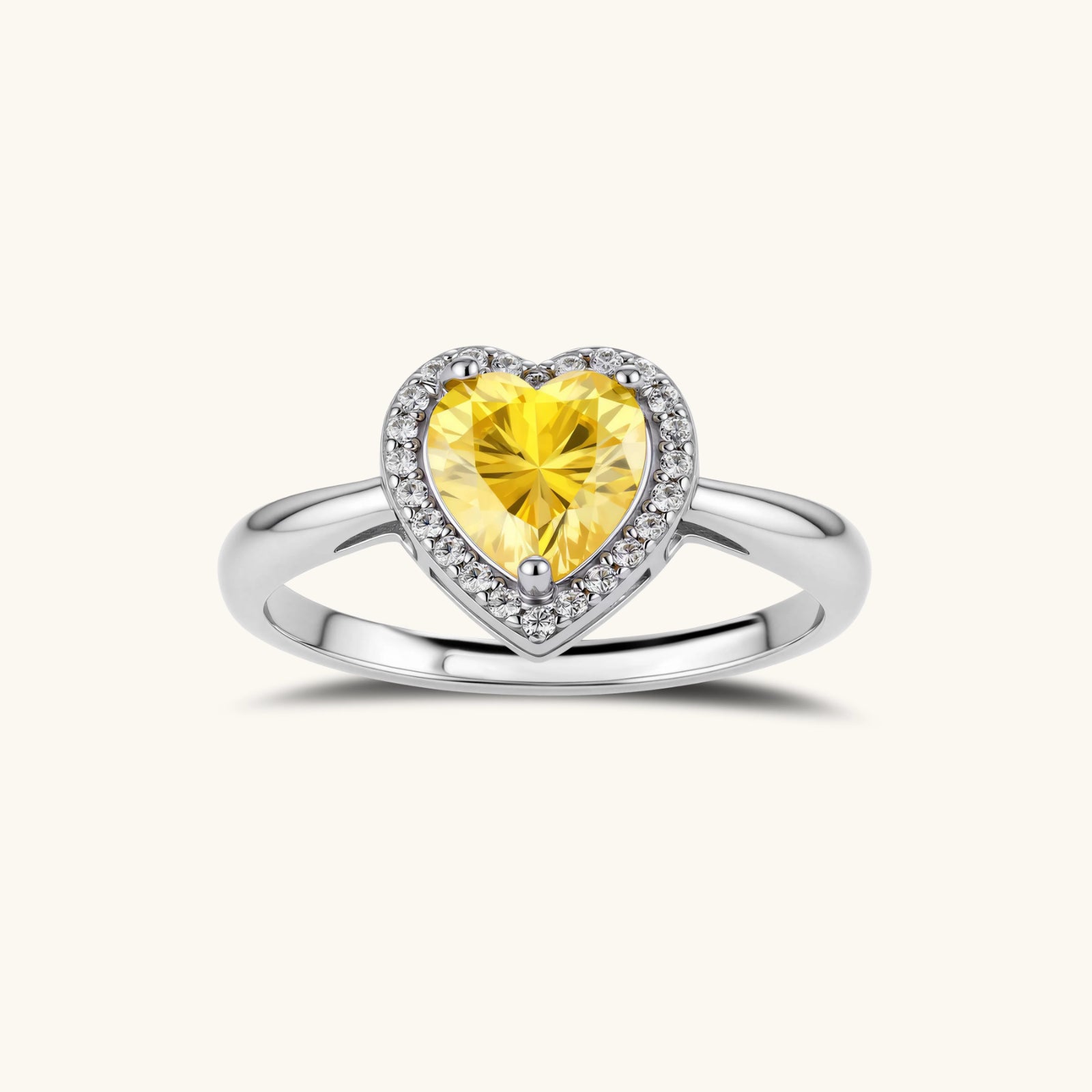 Golden Heart Halo Ring