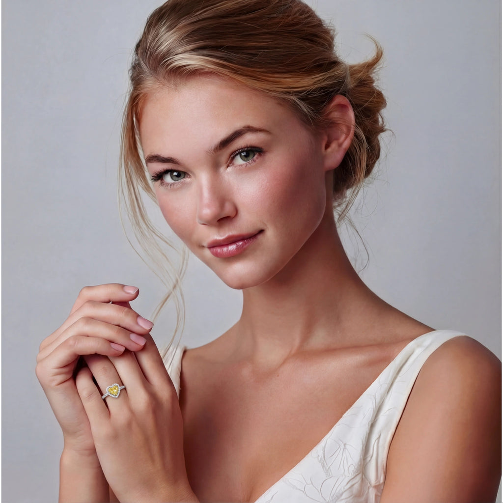 Golden Heart Halo Ring | 3EyeJewEls