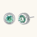 Emerald Spark Halo Studs | 3EyeJewEls