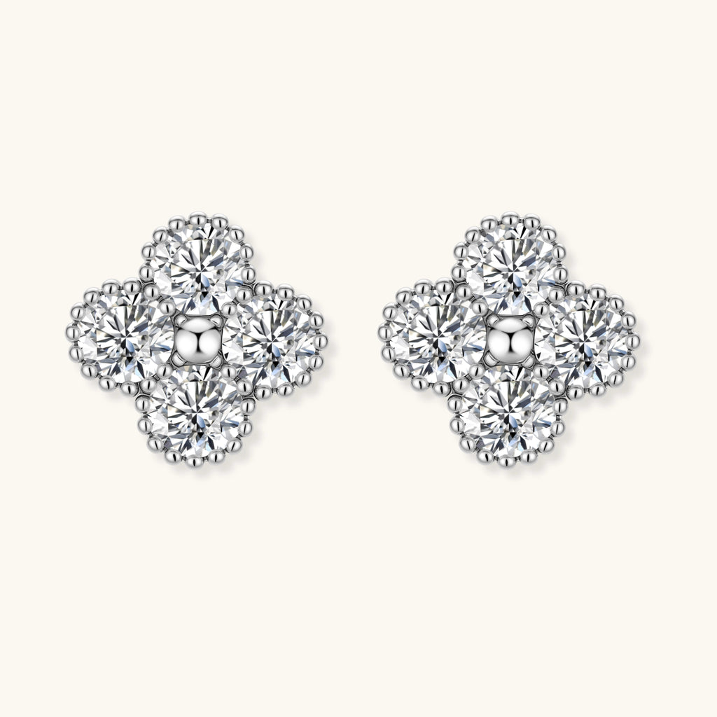 Quatrefoil Moissanite Studs
