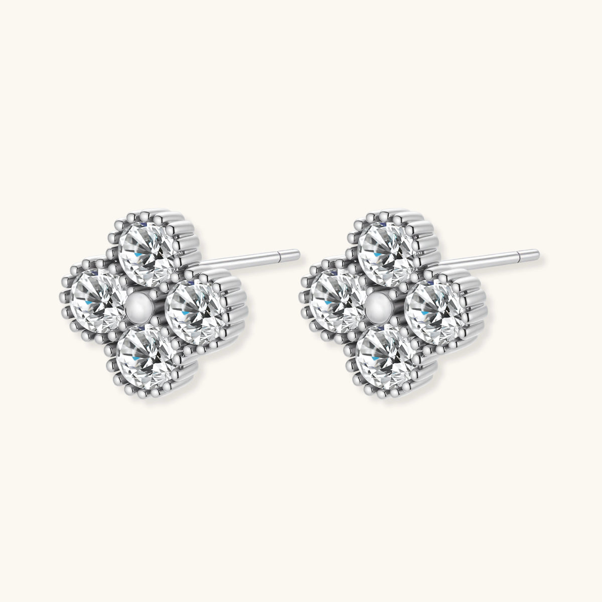 Quatrefoil Moissanite Studs | 3EyeJewEls