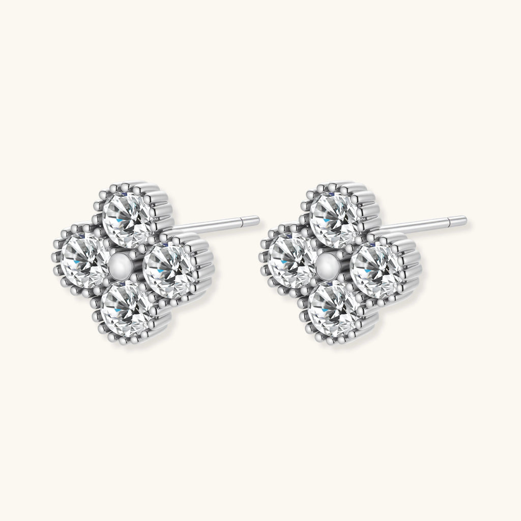 Quatrefoil Moissanite Studs