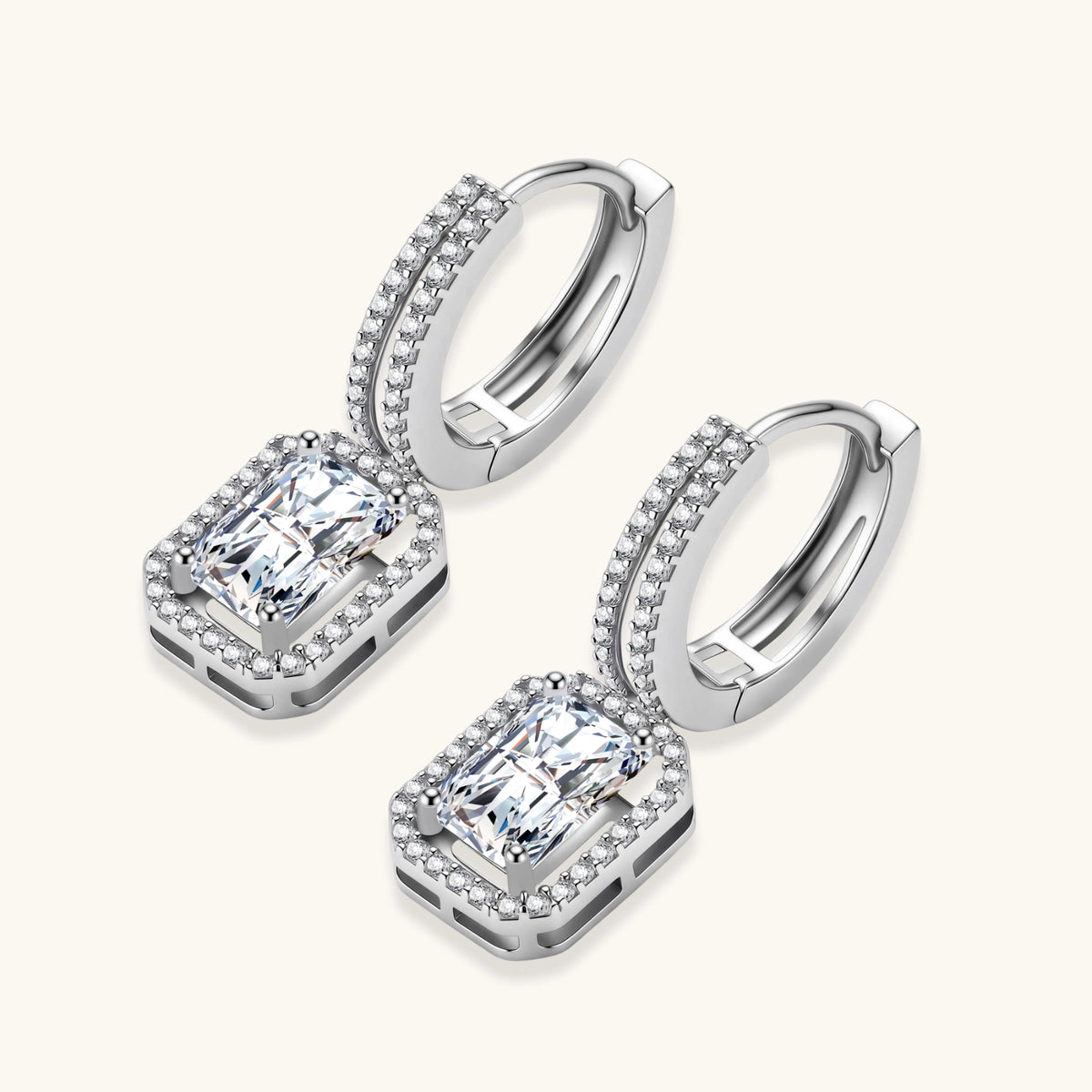 Emerald Cut Moissanite Drops | 3EyeJewEls
