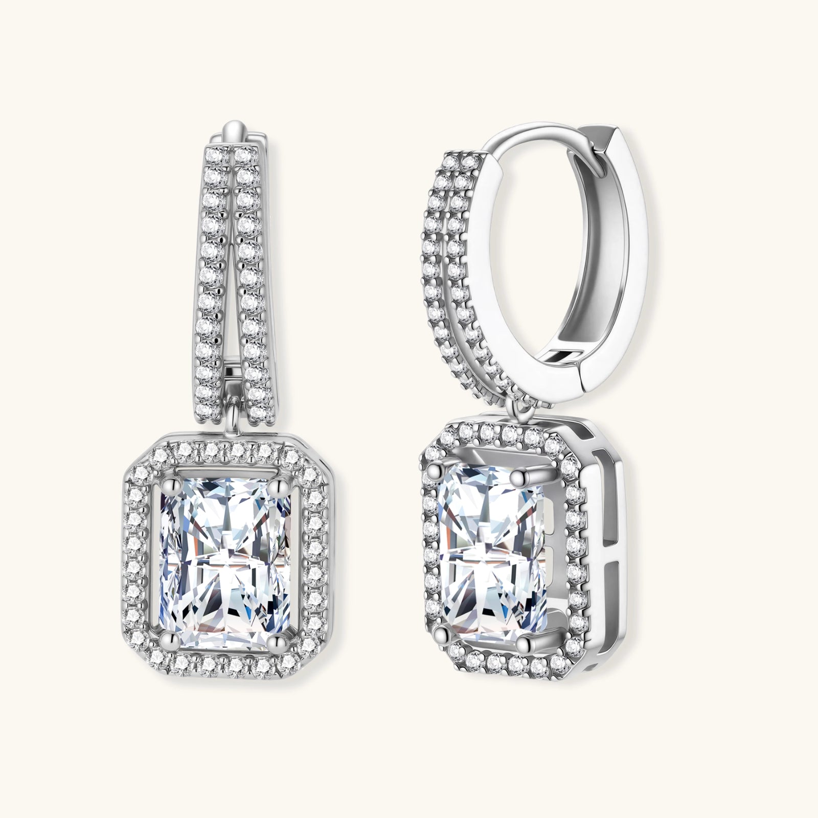 Emerald Cut Moissanite Drops