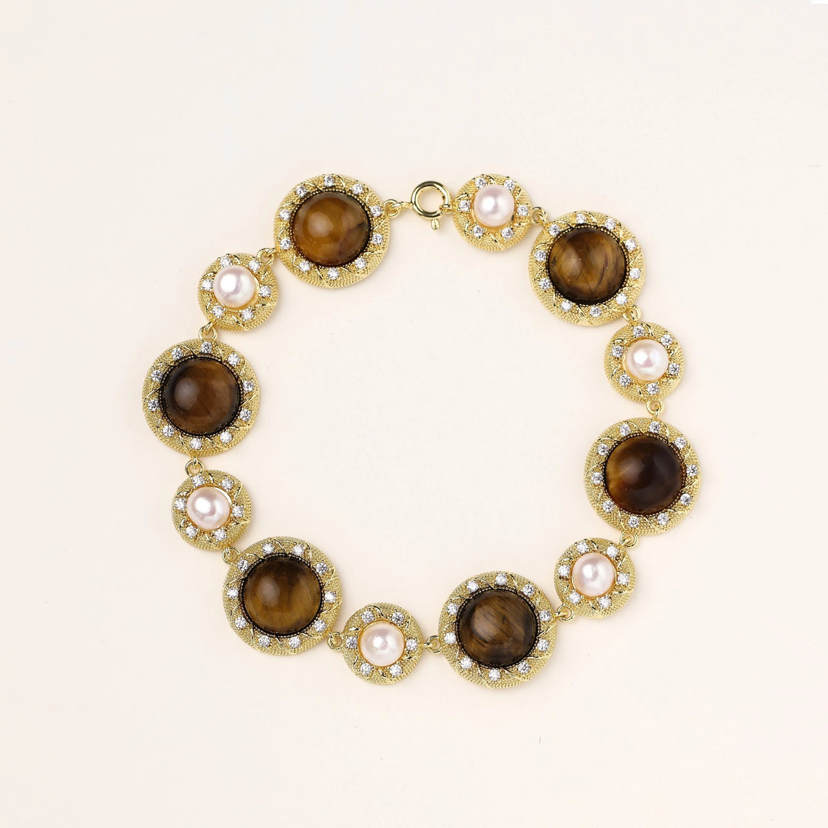 Tiger's Eye Pearl Wisdom Bracelet | 3EyeJewEls