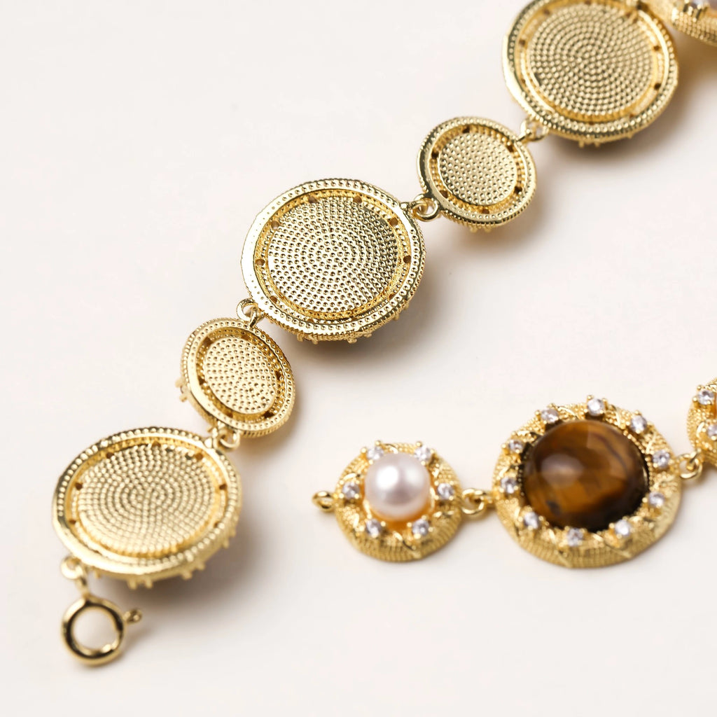 Tiger's Eye Pearl Wisdom Bracelet | 3EyeJewEls
