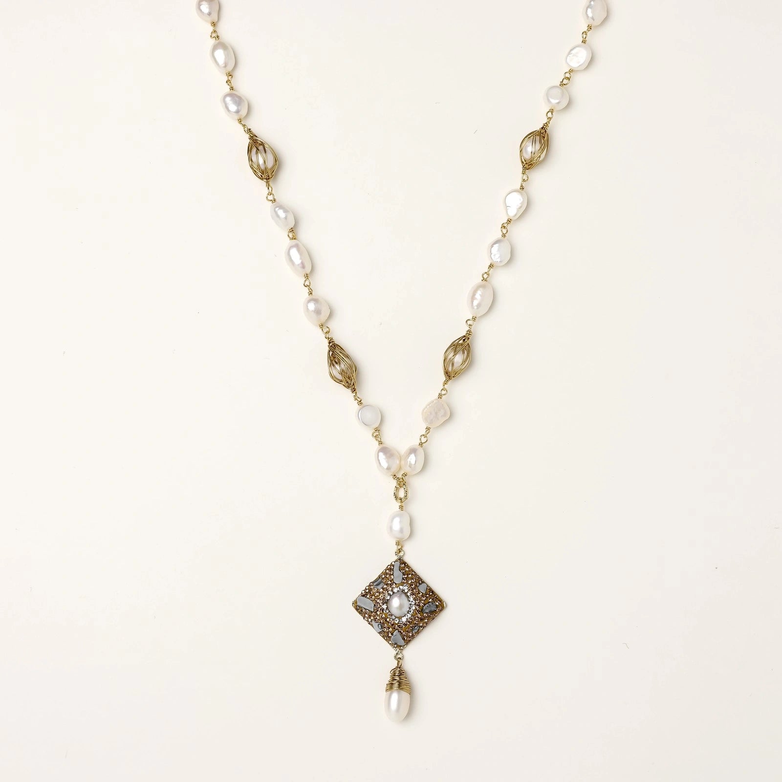 Celestial Pearl Drop Necklace