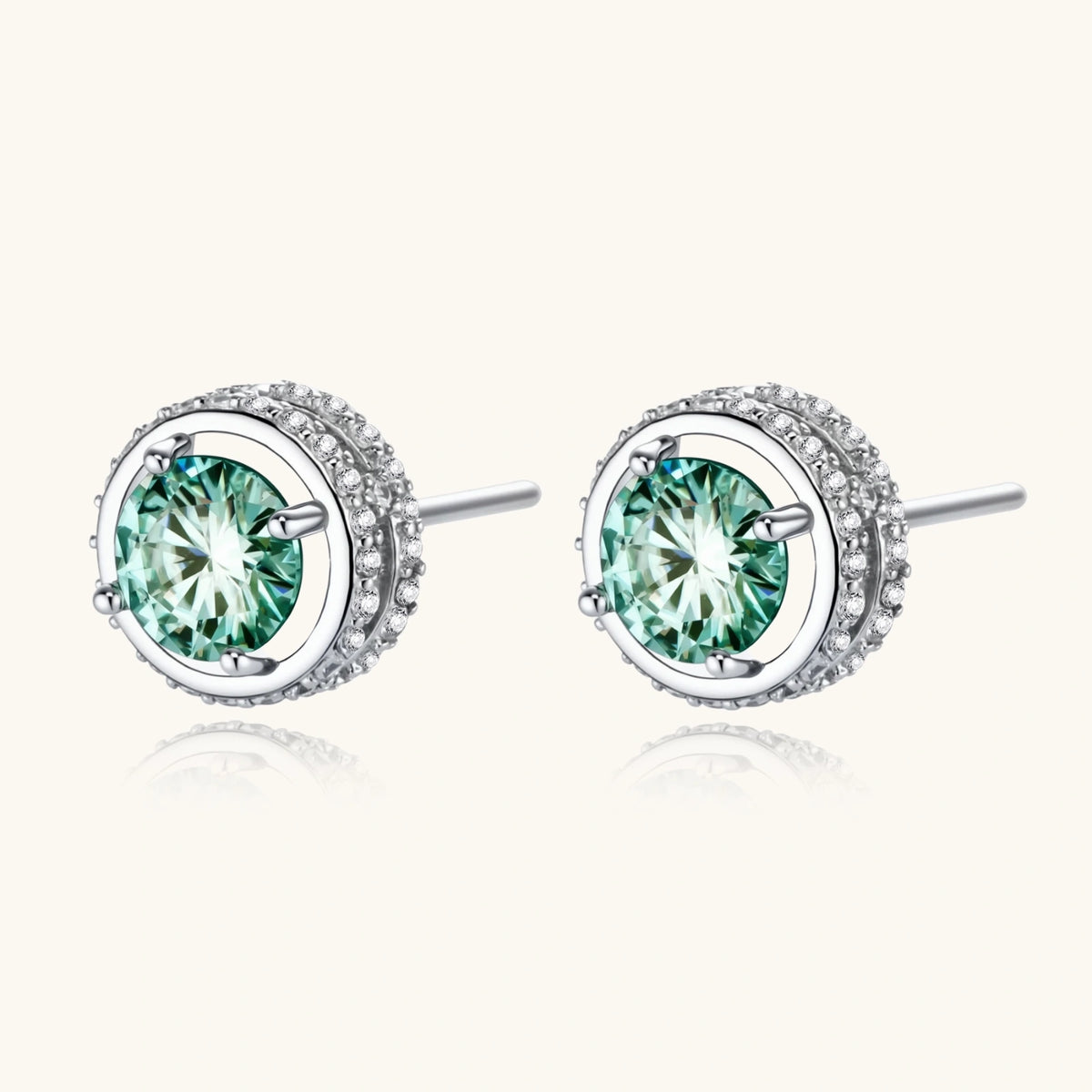Emerald Spark Halo Studs | 3EyeJewEls